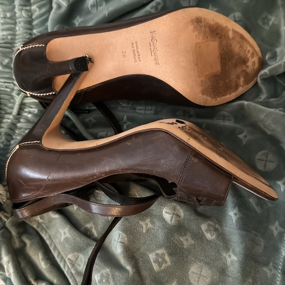 Yves Saint Laurent Slingback Peeptoe Heels Tie Detail - Picture 6 of 7